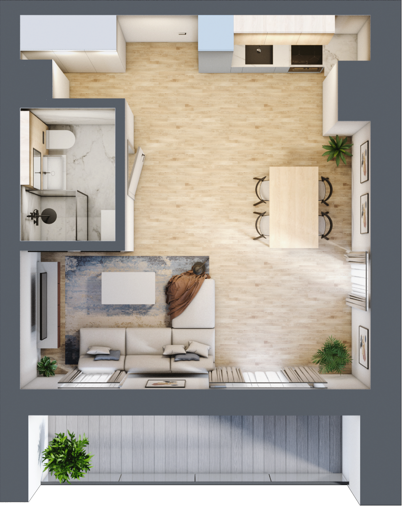 Mieszkanie 34,94 m², piętro 11, oferta nr 11, Apartamenty Zamkowe II, Rzeszów, Nowe Miasto, al. mjr W. Kopisto 11