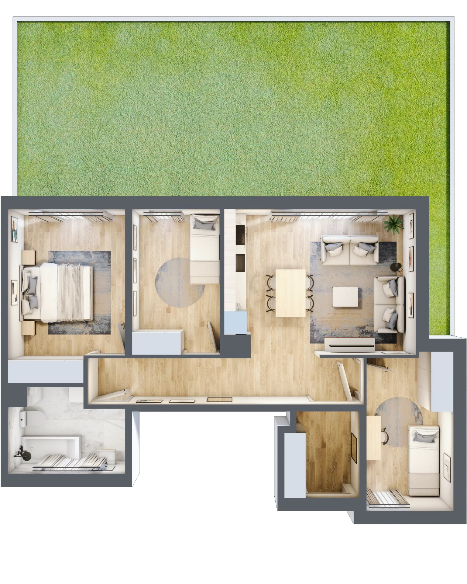 4 pokoje, mieszkanie 71,70 m², parter, oferta nr 14/C2/1, Jeziorowa Prestige House, Warszawa, Wawer, Zerzeń, ul. Jeziorowa