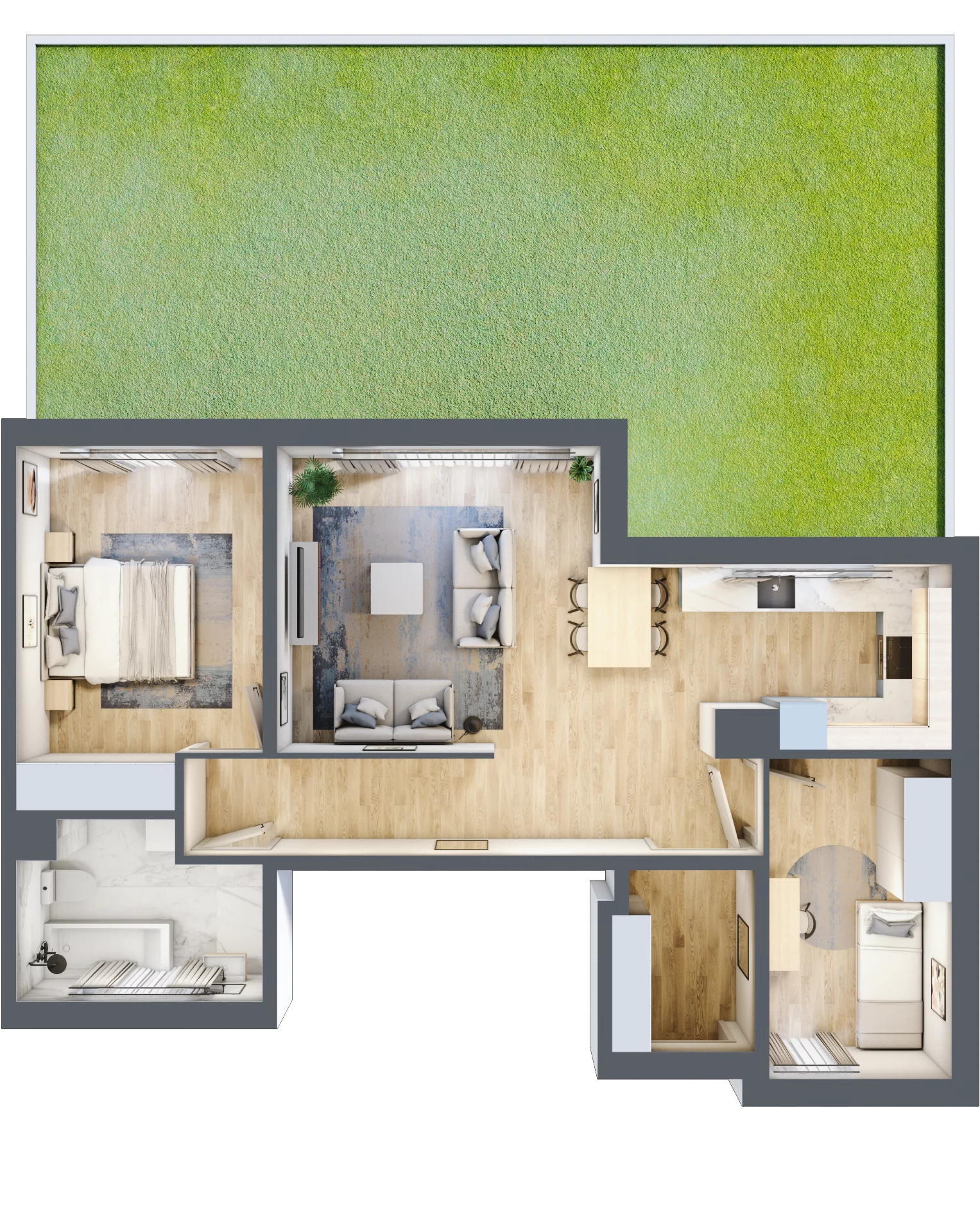 3 pokoje, mieszkanie 68,94 m², parter, oferta nr 16/D1/1, Jeziorowa Prestige House, Warszawa, Wawer, Zerzeń, ul. Jeziorowa