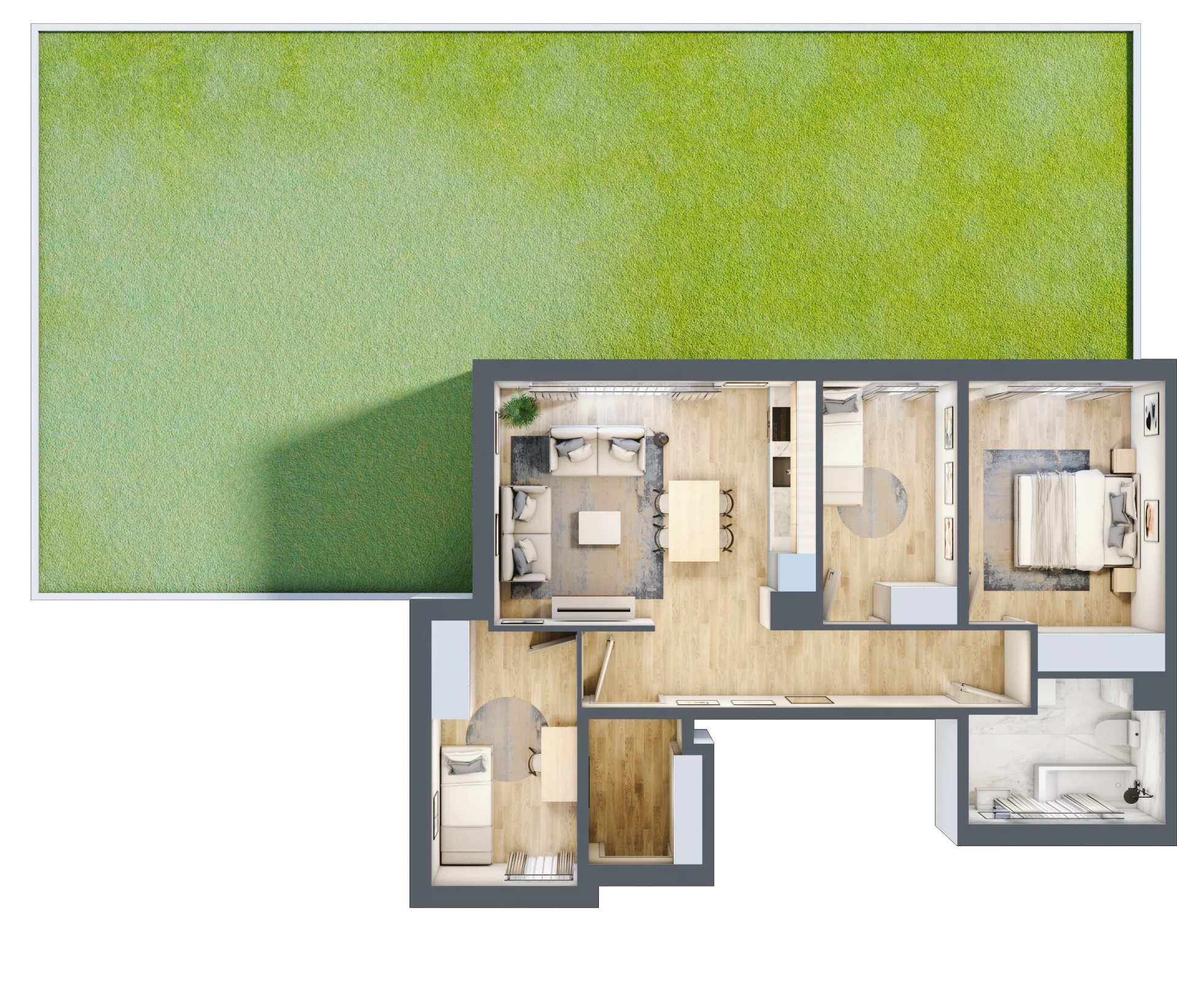 4 pokoje, mieszkanie 70,22 m², parter, oferta nr 17/B1/1, Jeziorowa Prestige House, Warszawa, Wawer, Zerzeń, ul. Jeziorowa