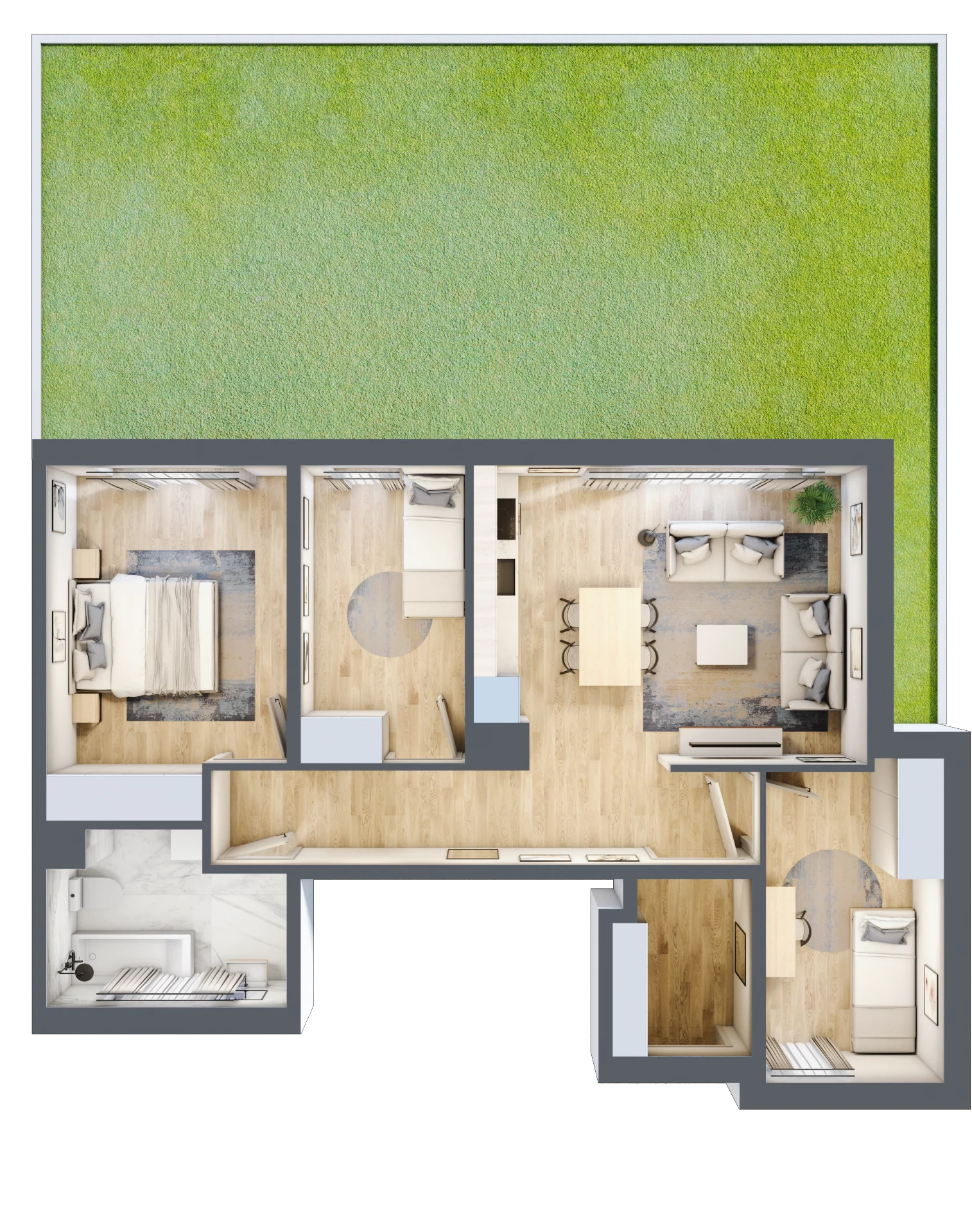 4 pokoje, mieszkanie 70,22 m², parter, oferta nr 28/B2/1, Jeziorowa Prestige House, Warszawa, Wawer, Zerzeń, ul. Jeziorowa