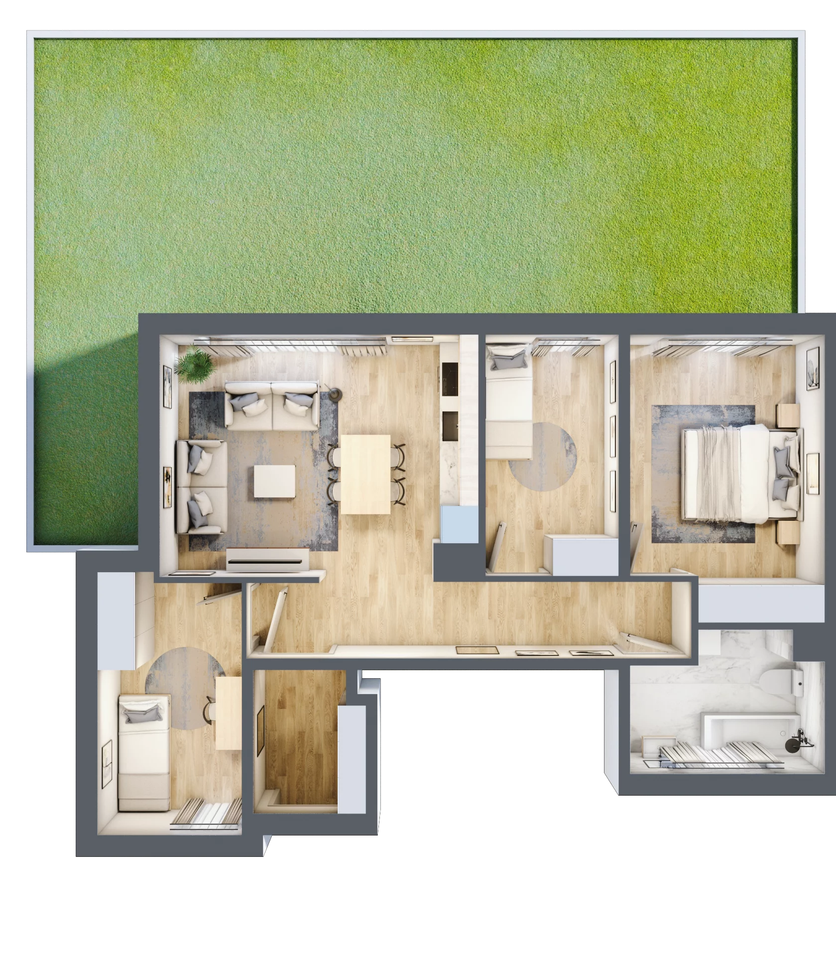 4 pokoje, mieszkanie 70,22 m², parter, oferta nr 29/B1/1, Jeziorowa Prestige House, Warszawa, Wawer, Zerzeń, ul. Jeziorowa