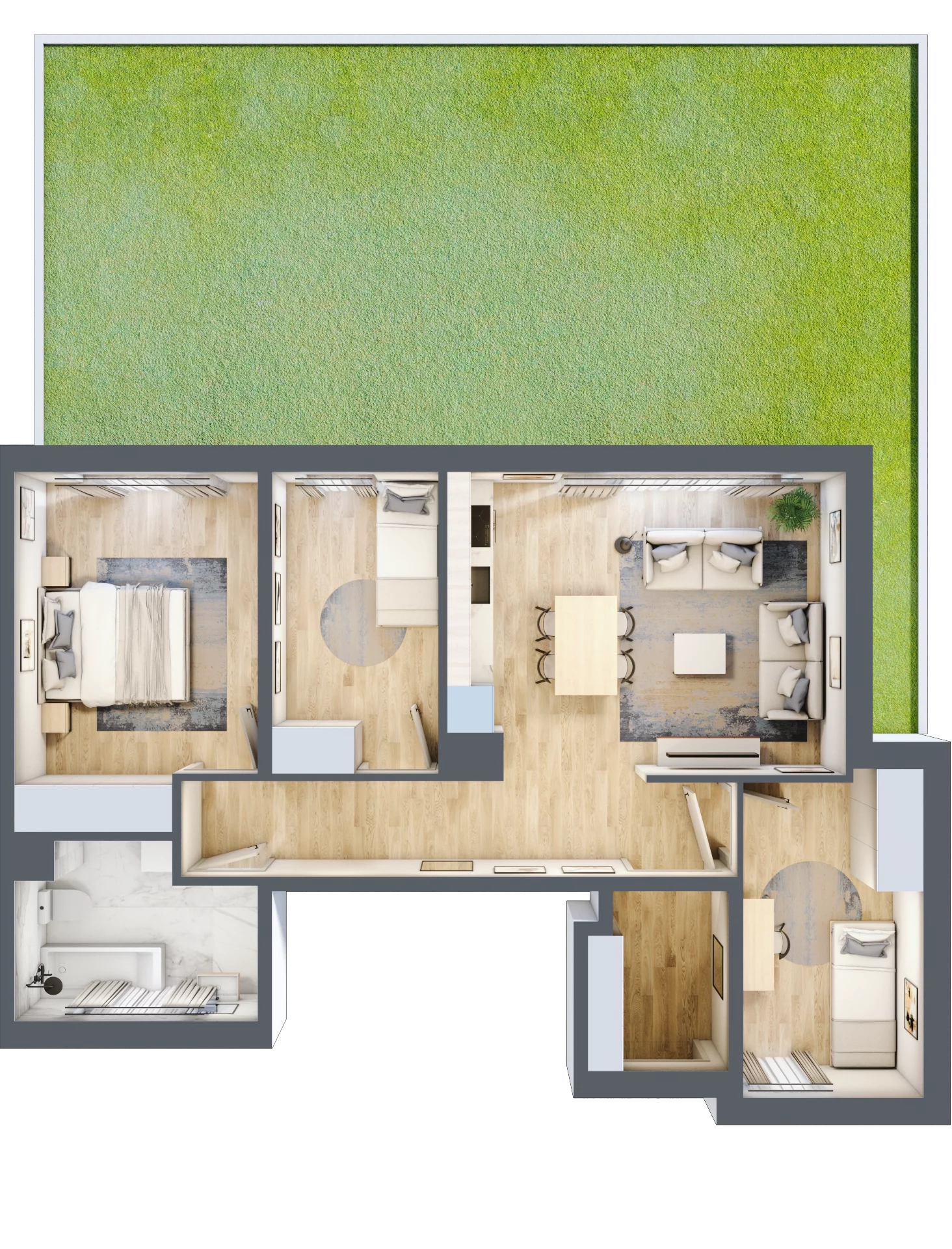 4 pokoje, mieszkanie 70,22 m², parter, oferta nr 30/B2/1, Jeziorowa Prestige House, Warszawa, Wawer, Zerzeń, ul. Jeziorowa