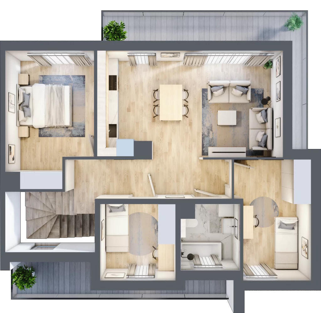 3 pokoje, mieszkanie 82,24 m², piętro 1, oferta nr 6/A2/2, Jeziorowa Prestige House, Warszawa, Wawer, Zerzeń, ul. Jeziorowa