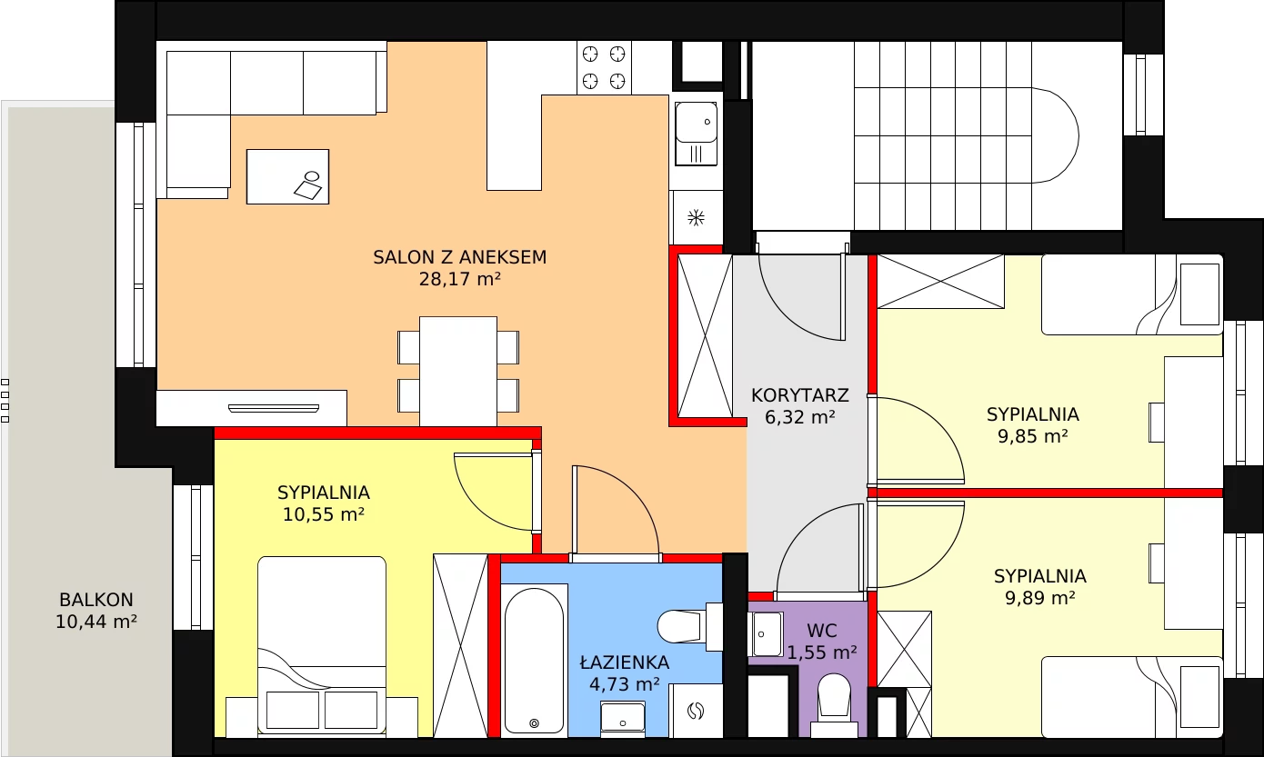 Mieszkanie 71,06 m², piętro 1, oferta nr A20/A, Osiedle CONTIGO, Wrocław, Psie Pole-Zawidawie, Zakrzów, ul. Siedzikówny