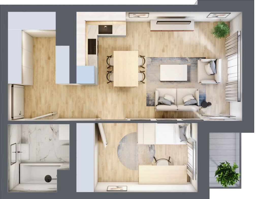 2 pokoje, apartament 41,02 m², piętro 1, oferta nr A1.1.16, Emilii Plater 7, Szczecin, Śródmieście, Skolwin, ul. Miedziana 4