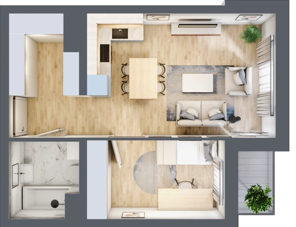 2 pokoje, apartament 41,18 m², piętro 3, oferta nr A1.3.16, Emilii Plater 7, Szczecin, Śródmieście, Skolwin, ul. Miedziana 4