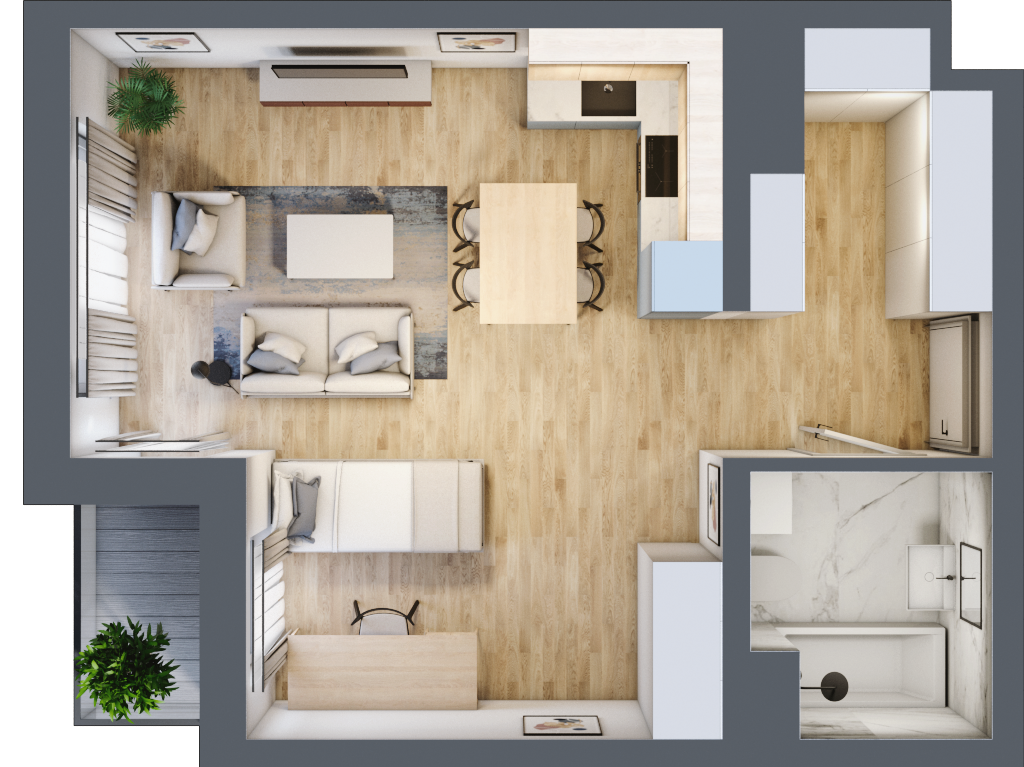 Apartament 40,56 m², piętro 6, oferta nr A2.6.2, Emilii Plater 7, Szczecin, Północ, Drzetowo-Grabowo, ul. Emilii Plater 7