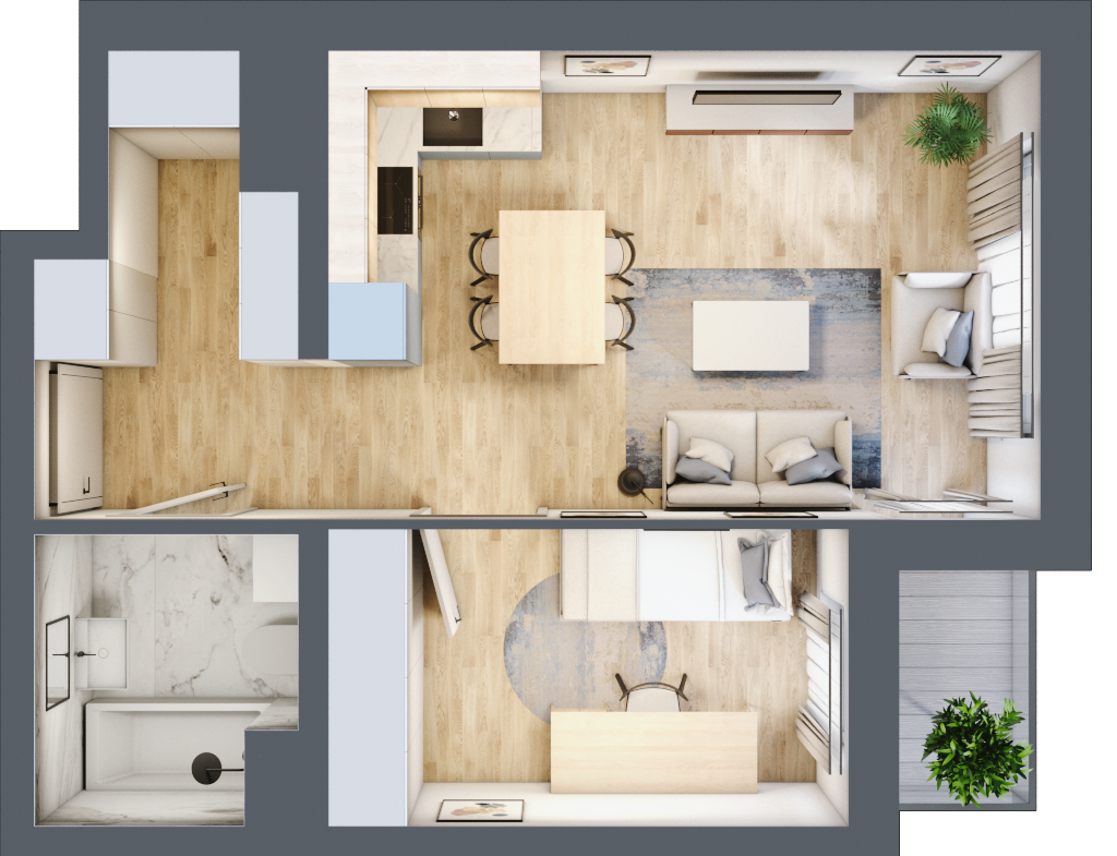 Mieszkanie 39,92 m², parter, oferta nr B2.0.3, Emilii Plater 7, Szczecin, Północ, Drzetowo-Grabowo, ul. Emilii Plater 7