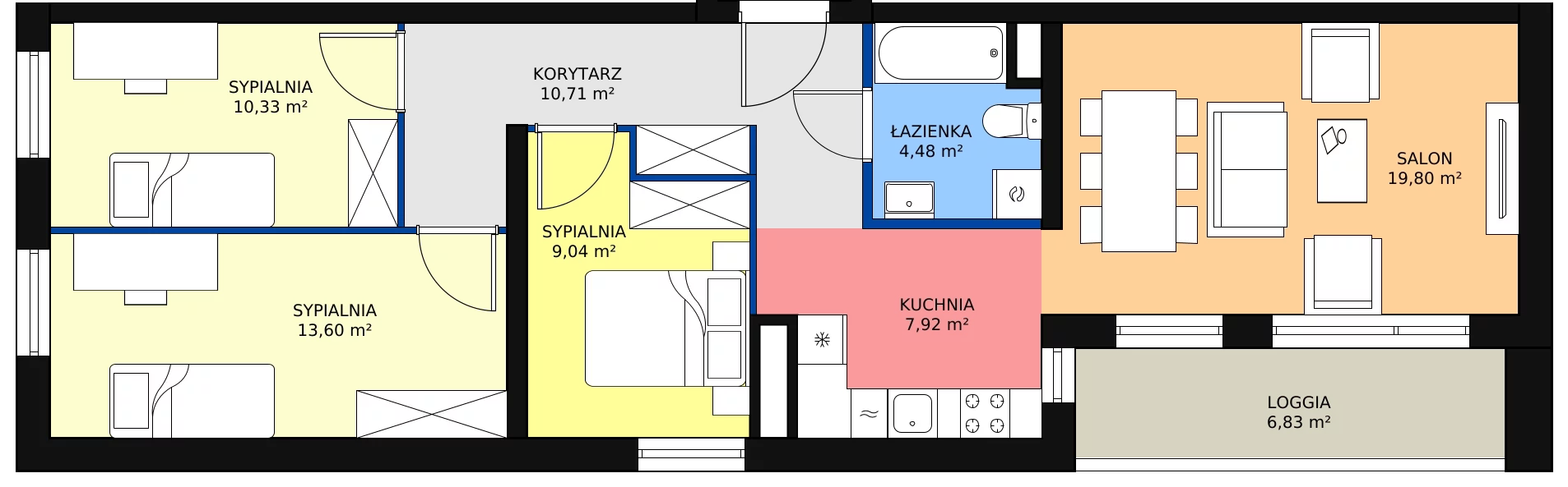 Zalety apartamentu 77.35 m², B2.5.6