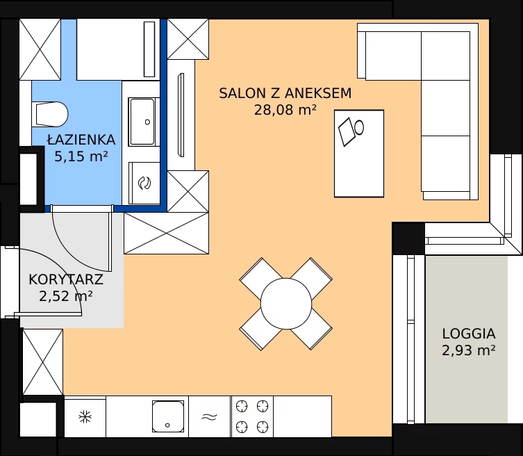 Zalety mieszkania 36.2 m², A.3.32