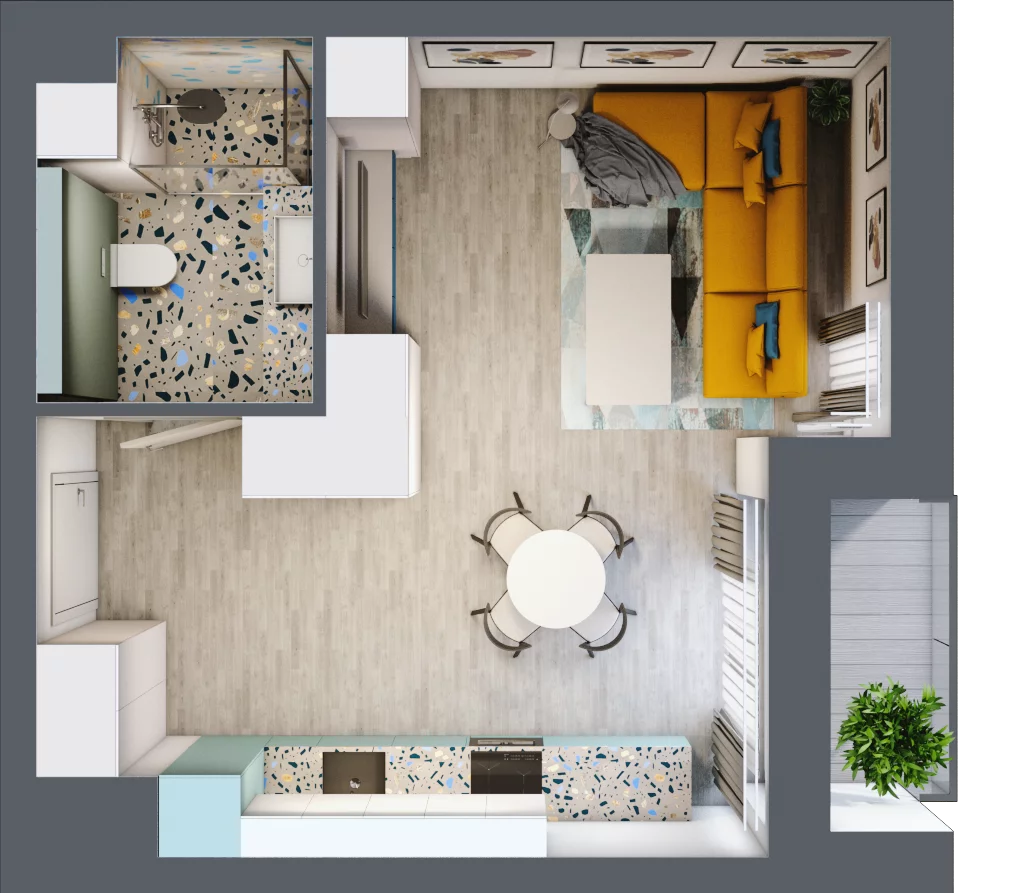 1 pokój, mieszkanie 34,79 m², piętro 4, oferta nr B.4.85, Osiedle Baltica, Mińsk Mazowiecki, ul. Piłsudskiego 38