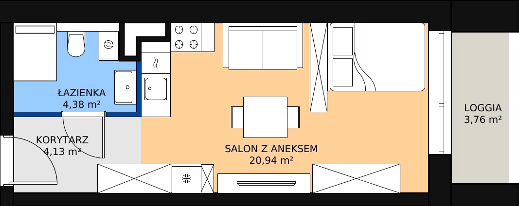 Zalety mieszkania 29.82 m², C.2.123