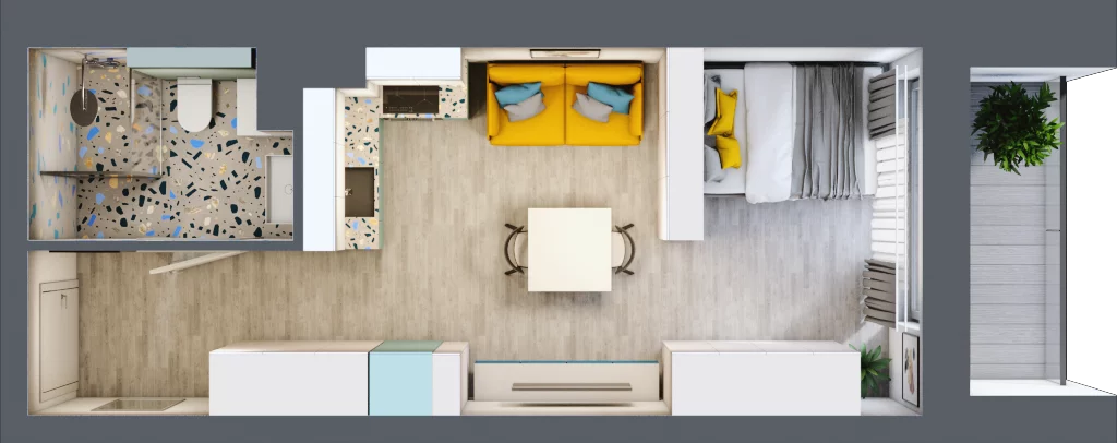 1 pokój, mieszkanie 29,82 m², piętro 2, oferta nr C.2.123, Osiedle Baltica, Mińsk Mazowiecki, ul. Piłsudskiego 38