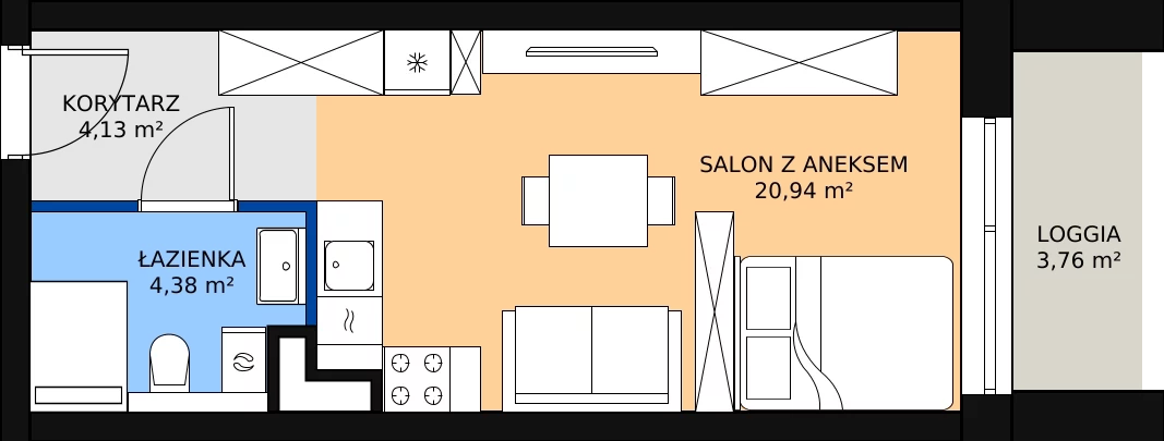 Zalety mieszkania 29.82 m², C.2.124
