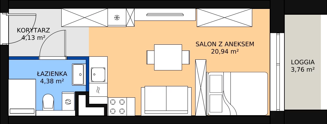 Zalety mieszkania 29.82 m², C.3.139