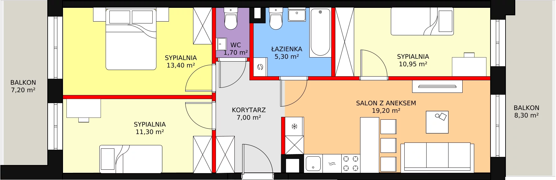 4 pokoje, mieszkanie 69,67 m², piętro 1, oferta nr 2_15, Zielone Sady, Tarczyn, ul. Zielone Sady 1, 3