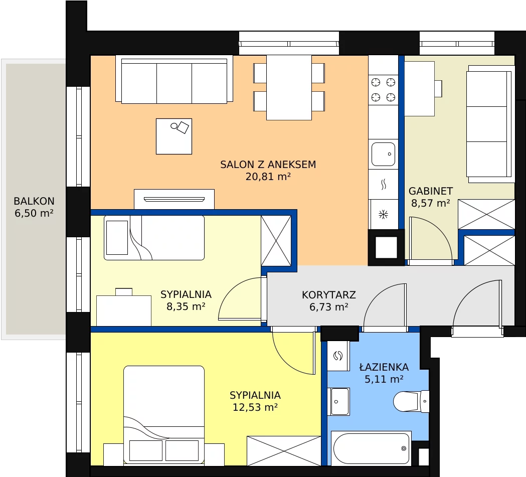 3 pokoje, mieszkanie 62,10 m², piętro 3, oferta nr 2_68, Zielone Sady, Tarczyn, ul. Zielone Sady 1, 3