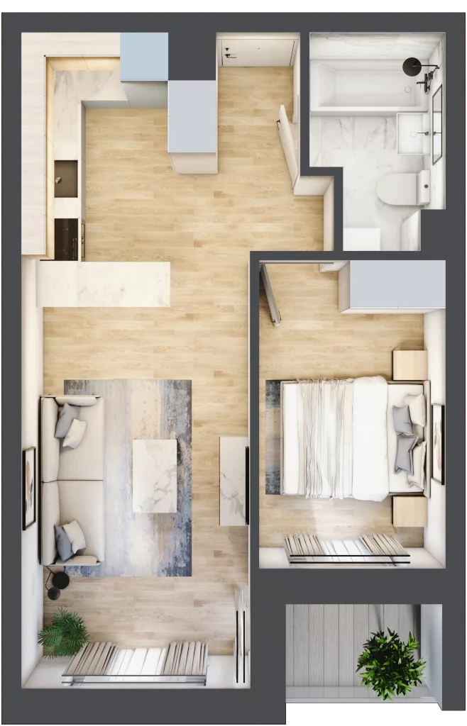 2 pokoje, mieszkanie 37,66 m², piętro 1, oferta nr 2, Szymanów Dom i Natura, Szymanów, Szymanów 7