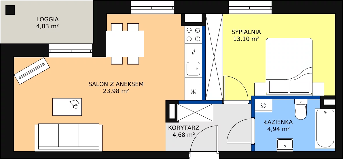 Zalety mieszkania 45.96 m², 6