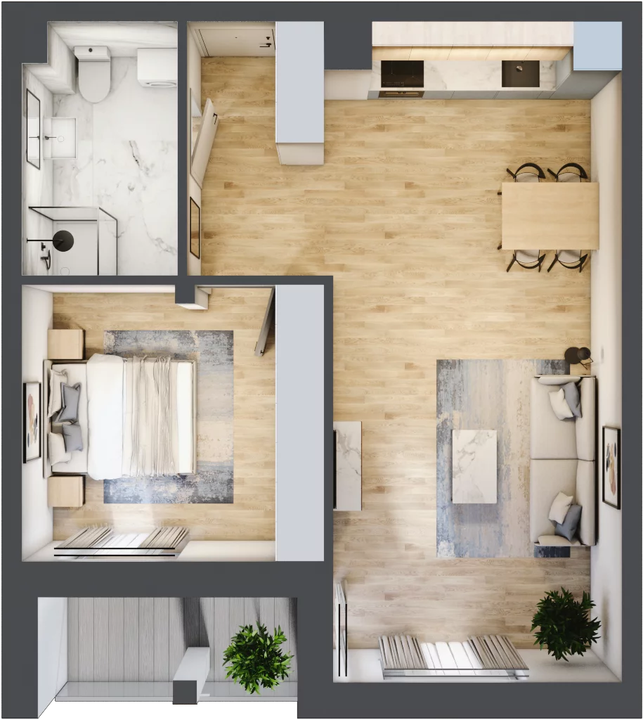 2 pokoje, mieszkanie 52,65 m², piętro 1, oferta nr 9, Szymanów Dom i Natura, Szymanów, Szymanów 7