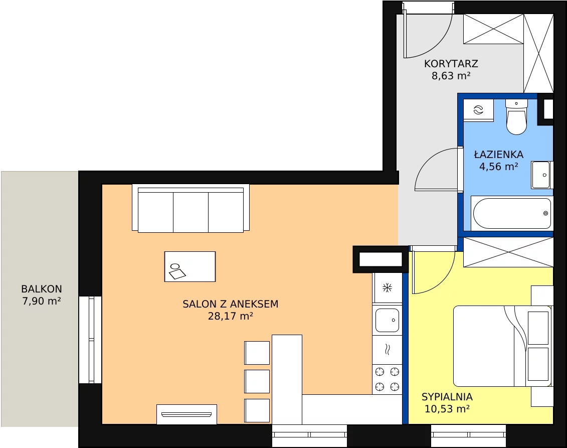 Zalety mieszkania 51.21 m², 10