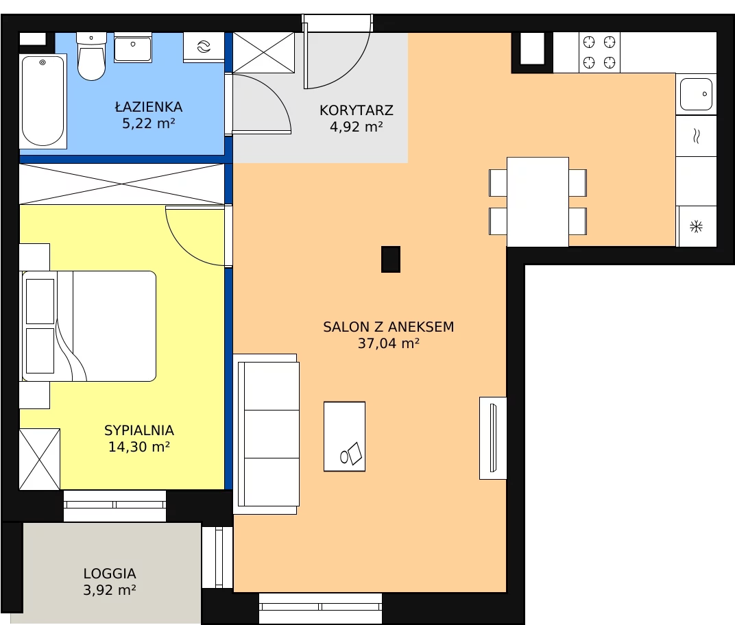 Zalety mieszkania 61.22 m², 22