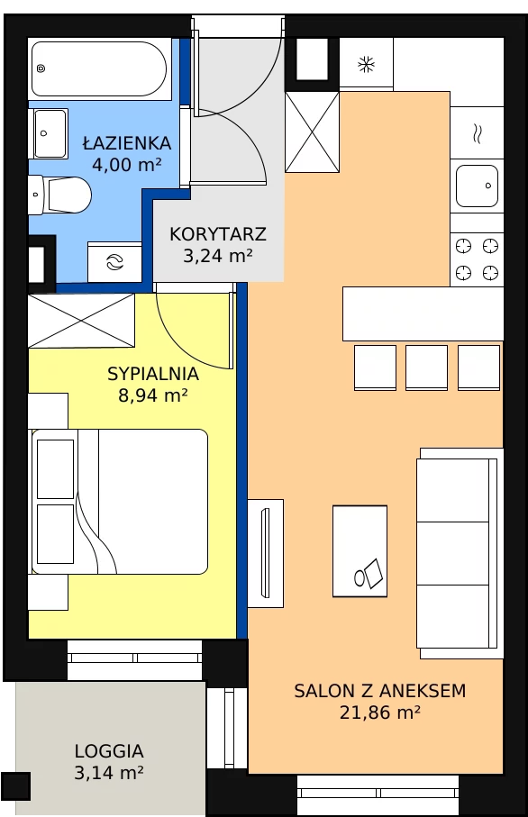 Zalety mieszkania 37.43 m², 24