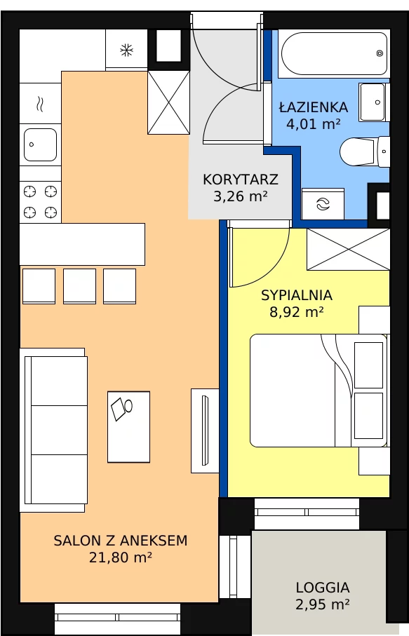 Zalety mieszkania 37.45 m², 46