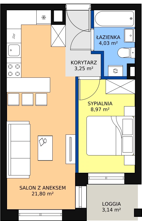 Zalety mieszkania 37.43 m², 48