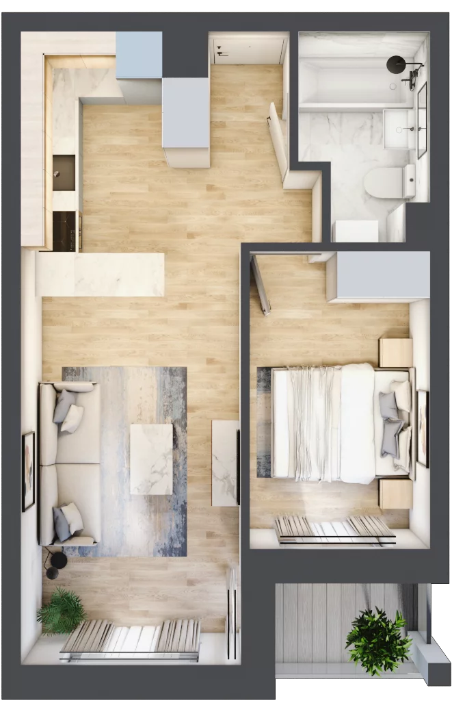 2 pokoje, mieszkanie 37,43 m², piętro 3, oferta nr 48, Szymanów Dom i Natura, Szymanów, Szymanów 7