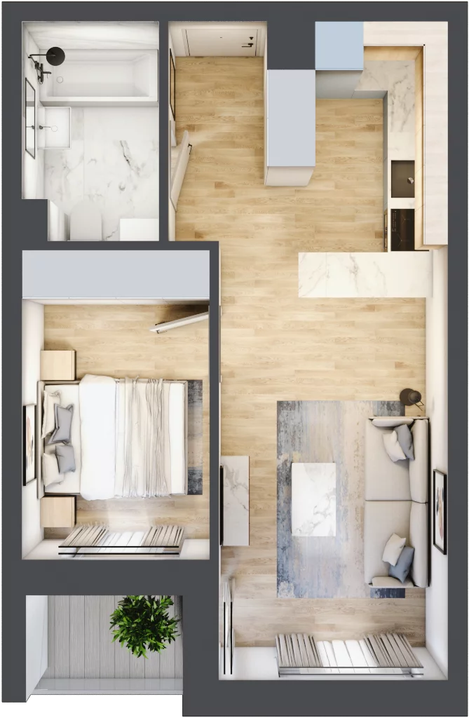 2 pokoje, mieszkanie 37,50 m², piętro 3, oferta nr 53, Szymanów Dom i Natura, Szymanów, Szymanów 7