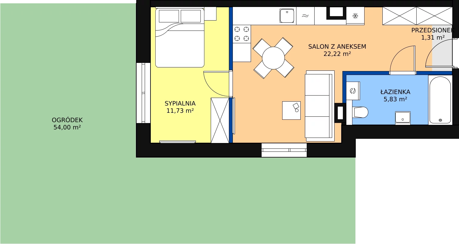Zalety mieszkania 41.09 m², A8