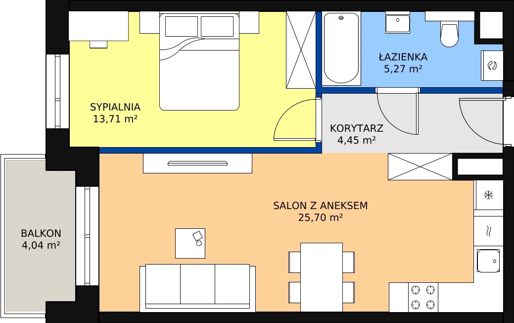 Zalety mieszkania 49.13 m², A27