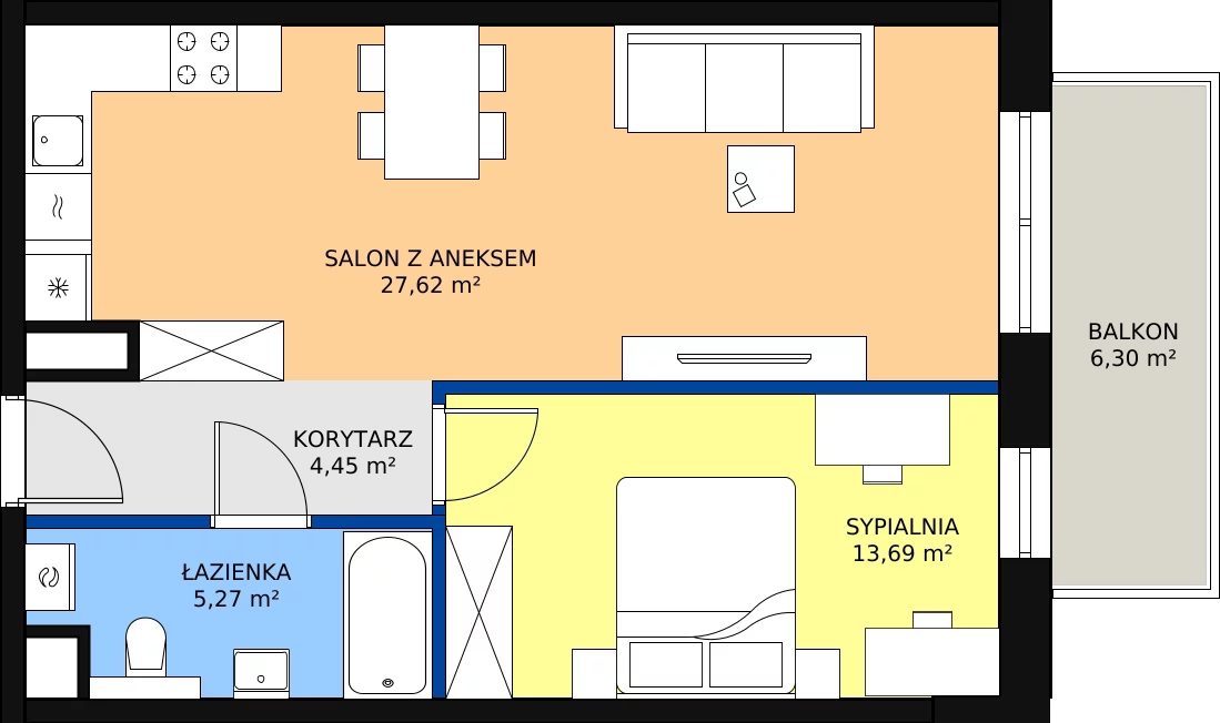 Zalety mieszkania 51.03 m², A34