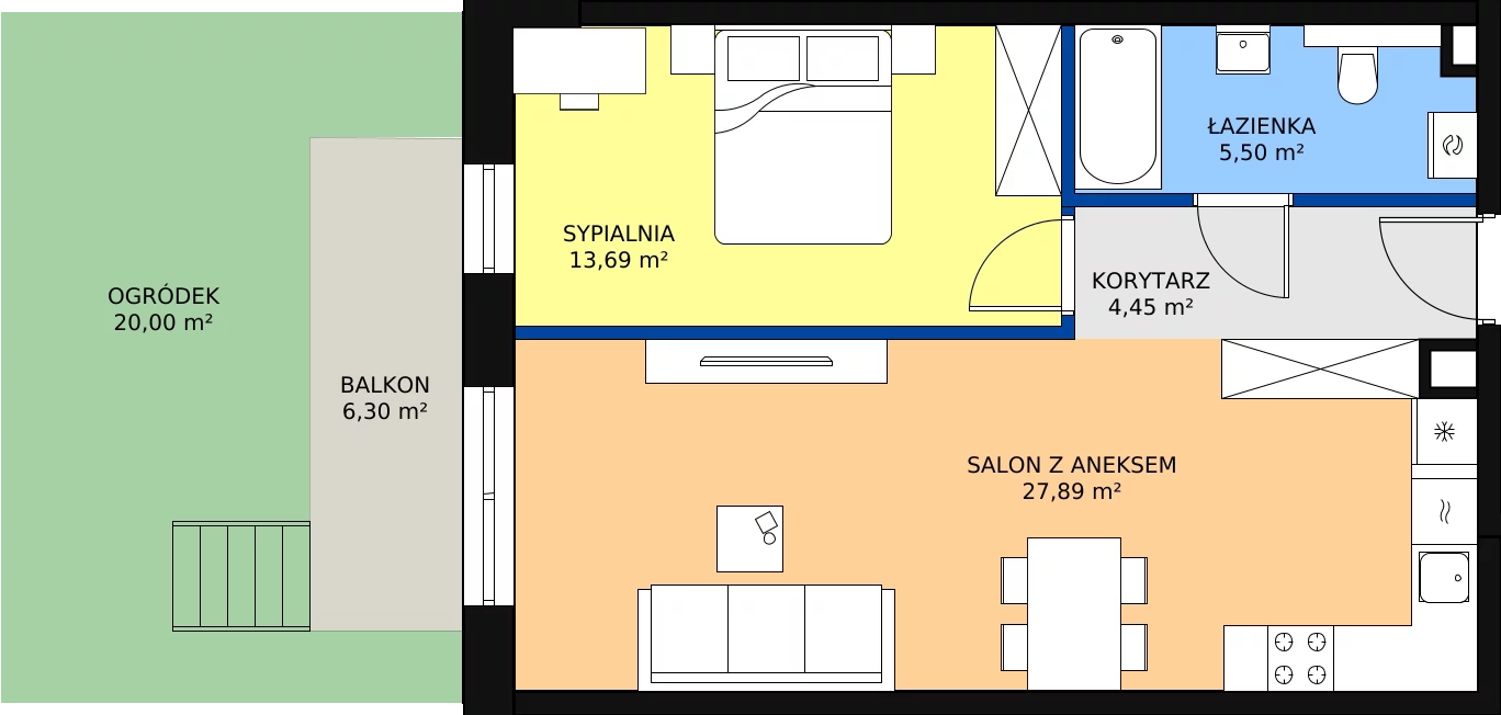 Zalety mieszkania 51.53 m², A3