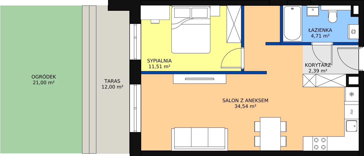 Zalety mieszkania 53.15 m², A5