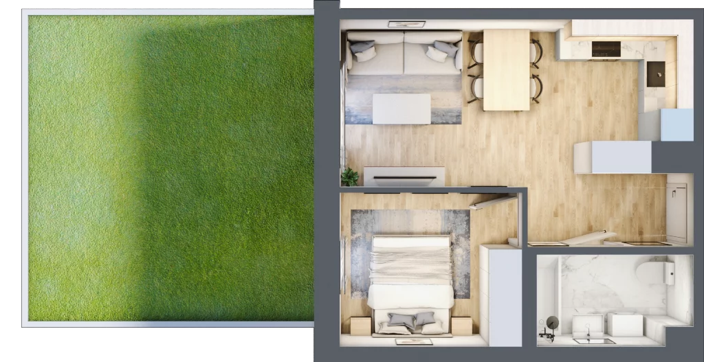 2 pokoje, mieszkanie 37,96 m², parter, oferta nr 6, Na Wspólnej, Wólka Grodziska, ul. Wspólna 5