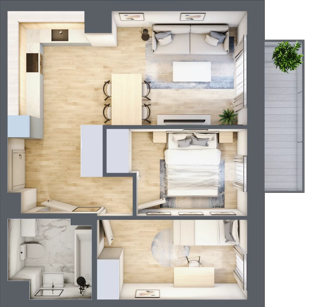 3 pokoje, mieszkanie 49,14 m², piętro 1, oferta nr 8, Na Wspólnej, Wólka Grodziska, ul. Wspólna 5