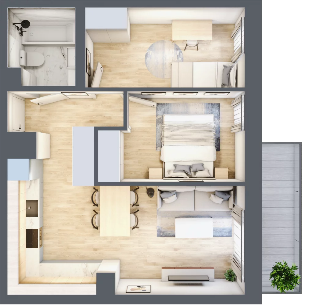 3 pokoje, mieszkanie 48,97 m², piętro 1, oferta nr 10, Na Wspólnej, Wólka Grodziska, ul. Wspólna 5