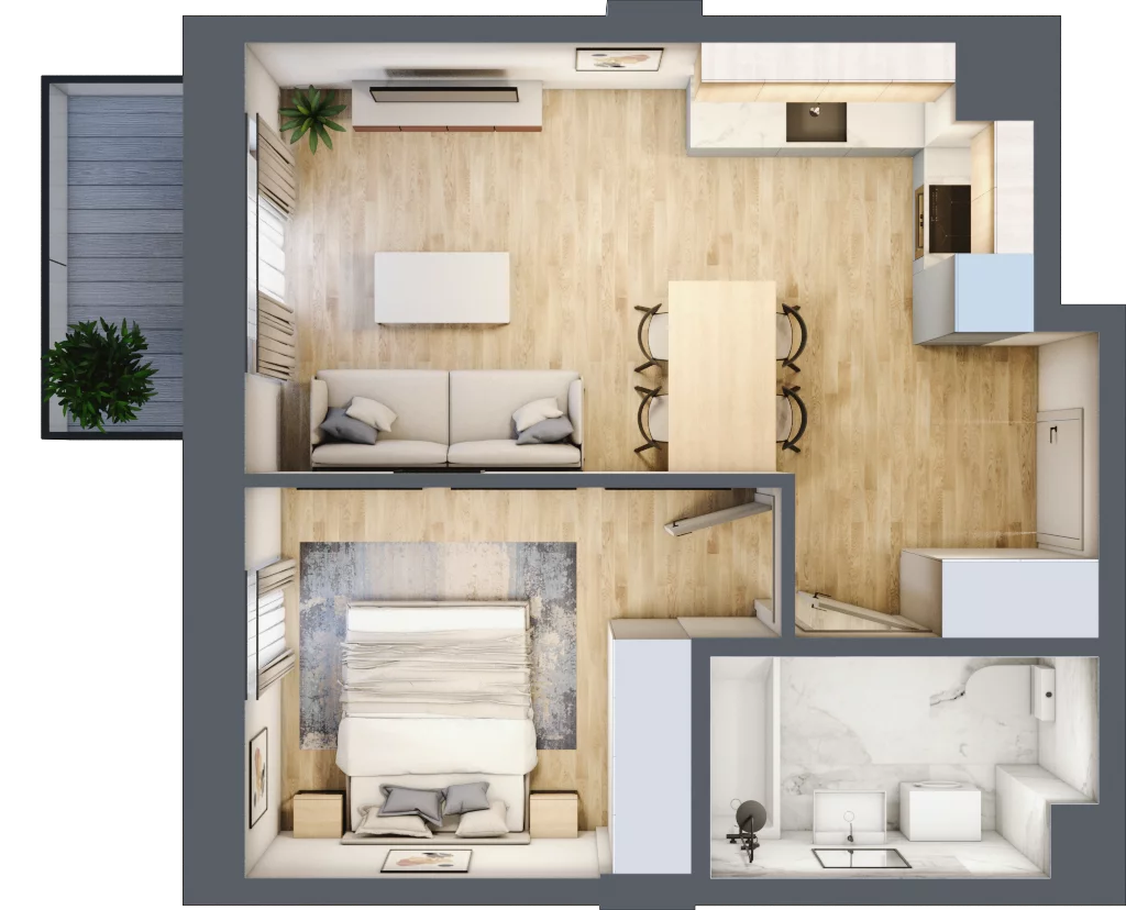 2 pokoje, mieszkanie 39,36 m², piętro 1, oferta nr 12, Na Wspólnej, Wólka Grodziska, ul. Wspólna 5