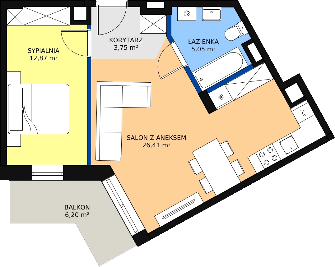 Zalety mieszkania 48.47 m², 15
