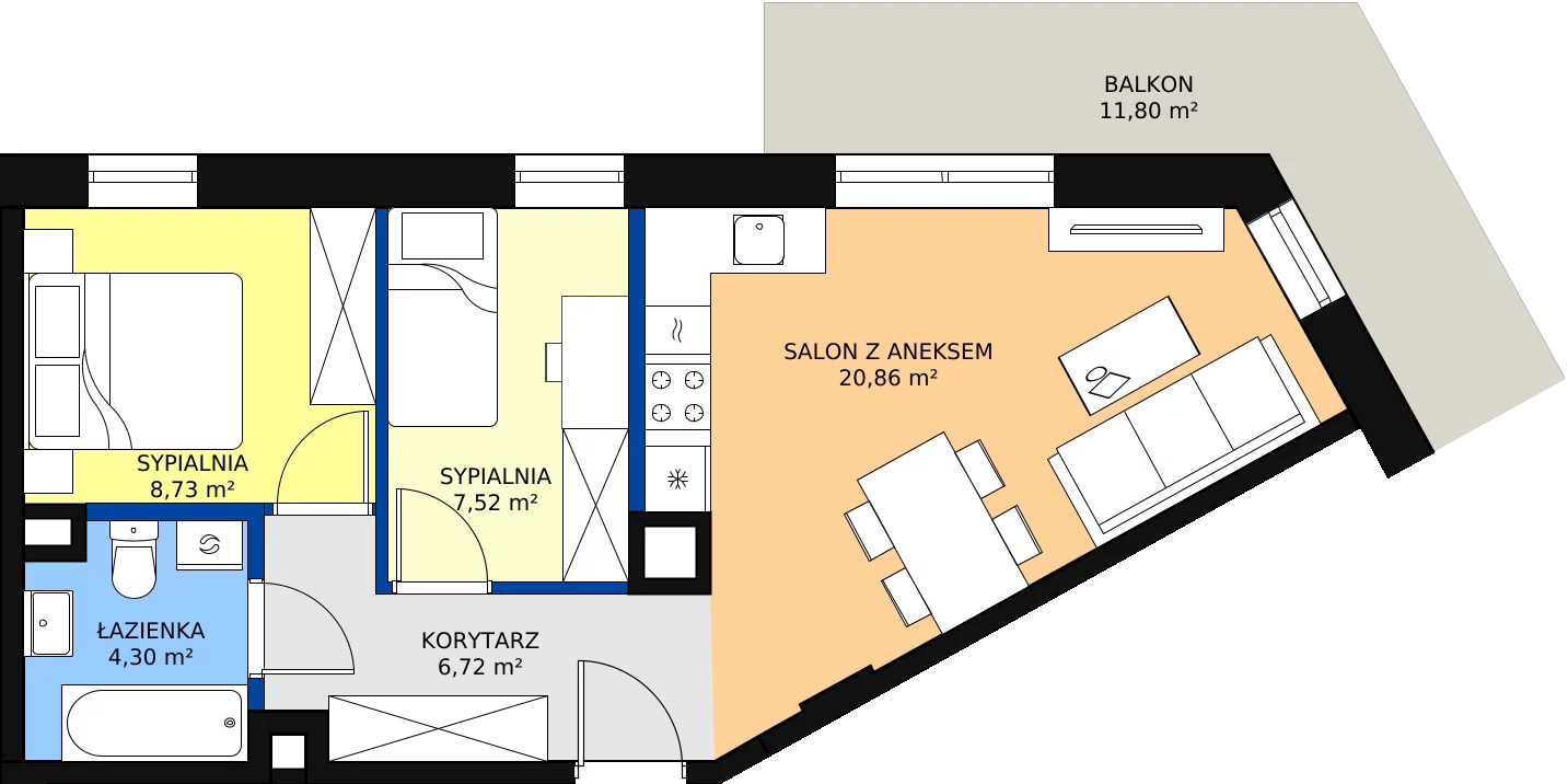 Zalety mieszkania 48.52 m², 39
