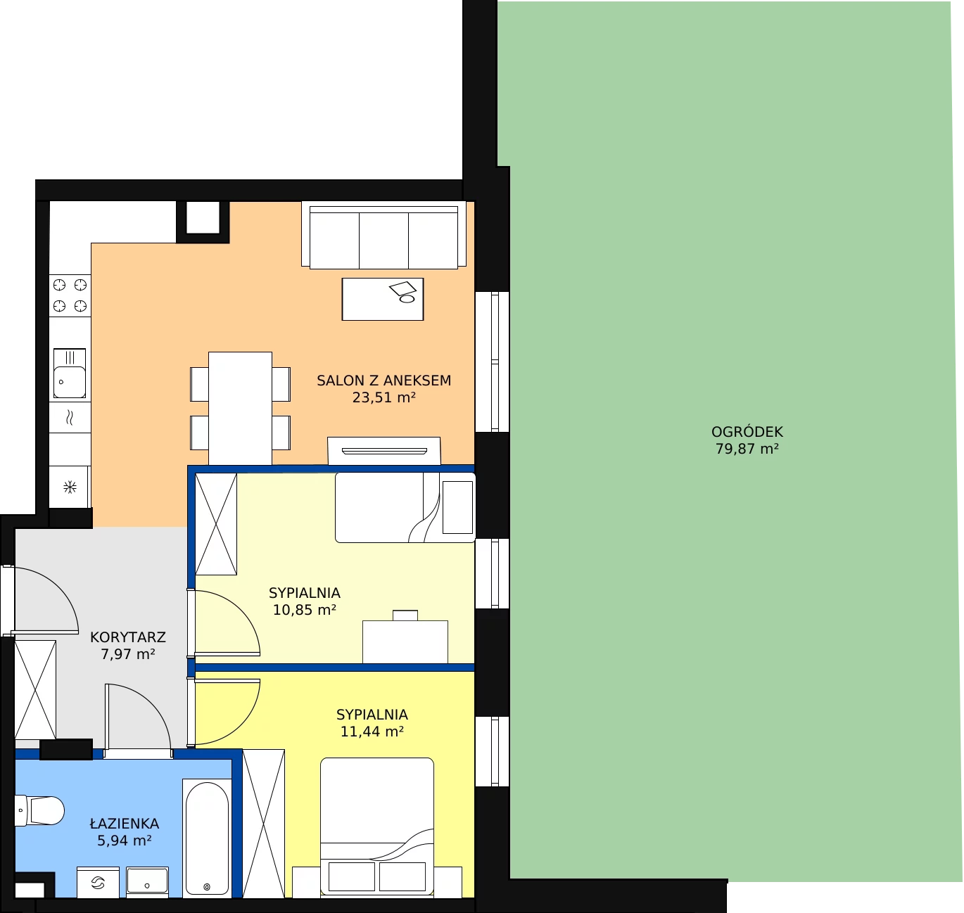 Zalety mieszkania 60.2 m², 63