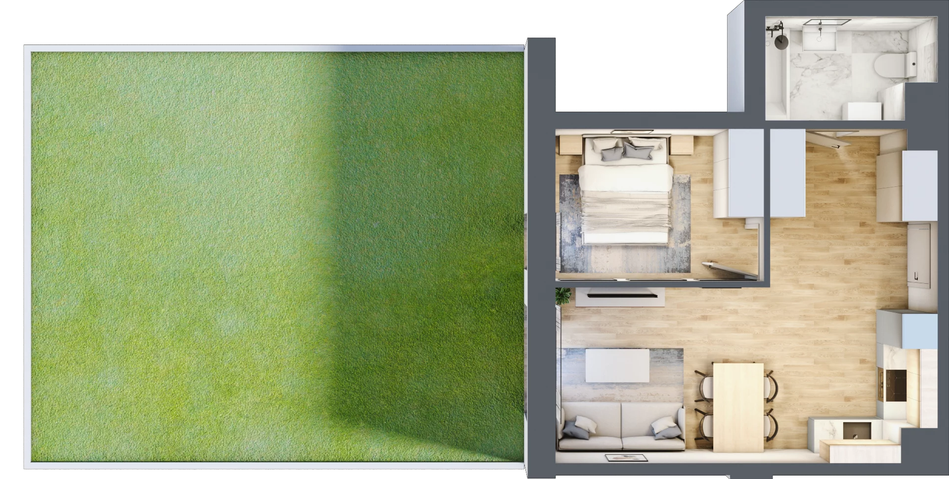 2 pokoje, mieszkanie 41,17 m², parter, oferta nr 67, Na Wspólnej, Wólka Grodziska, ul. Wspólna 5