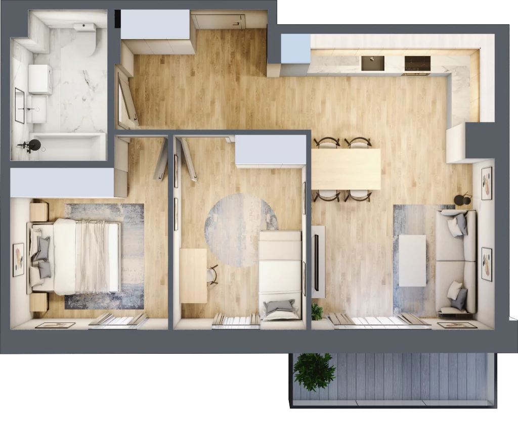 3 pokoje, mieszkanie 60,20 m², piętro 1, oferta nr 73, Na Wspólnej, Wólka Grodziska, ul. Wspólna 5