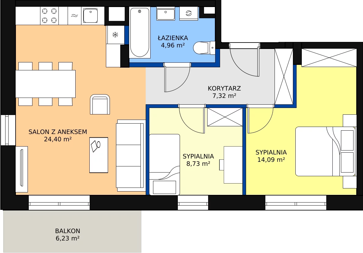 Zalety mieszkania 59.99 m², 75