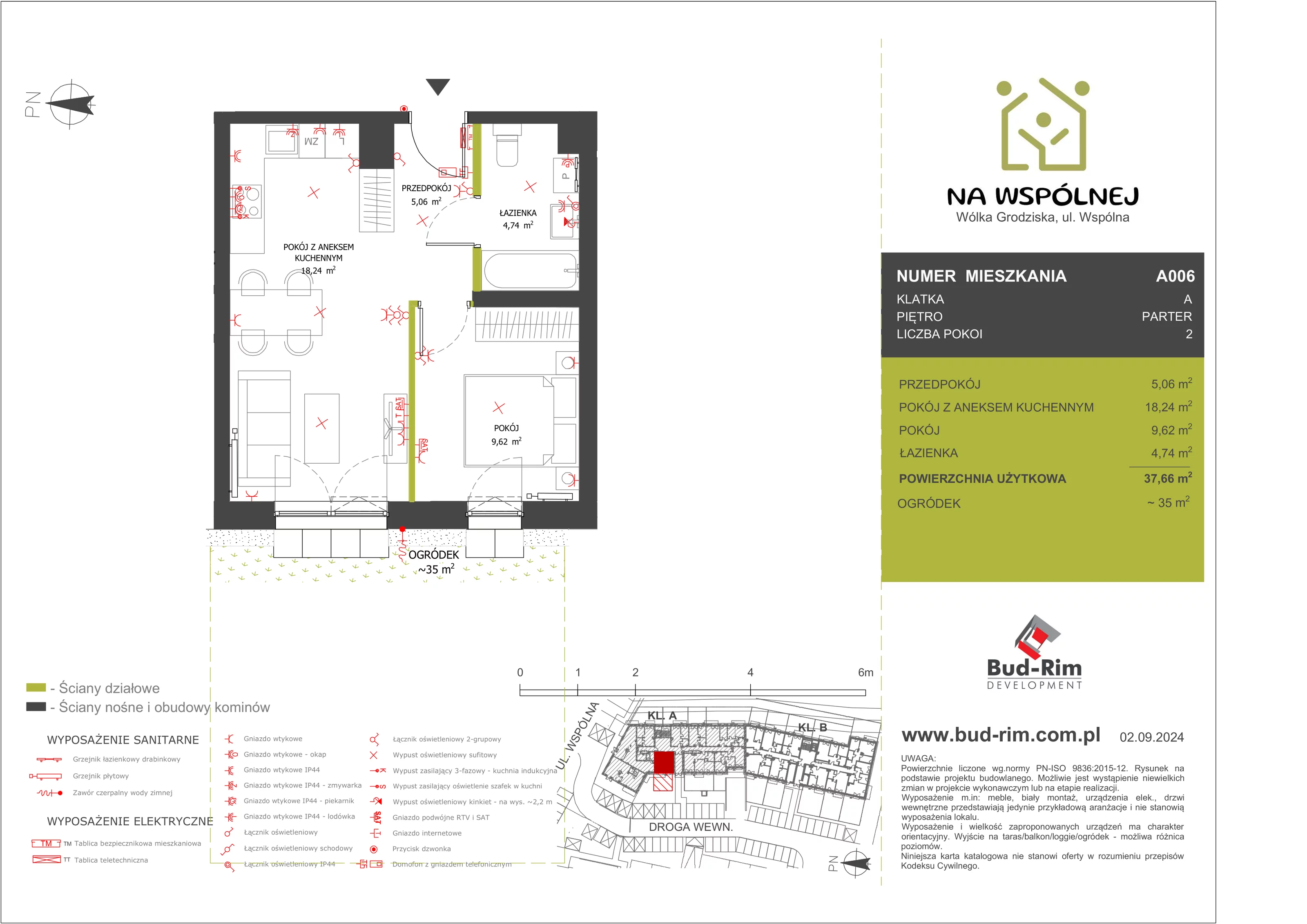 Mieszkanie 37,66 m², parter, oferta nr 6, Na Wspólnej, Wólka Grodziska, ul. Wspólna 5