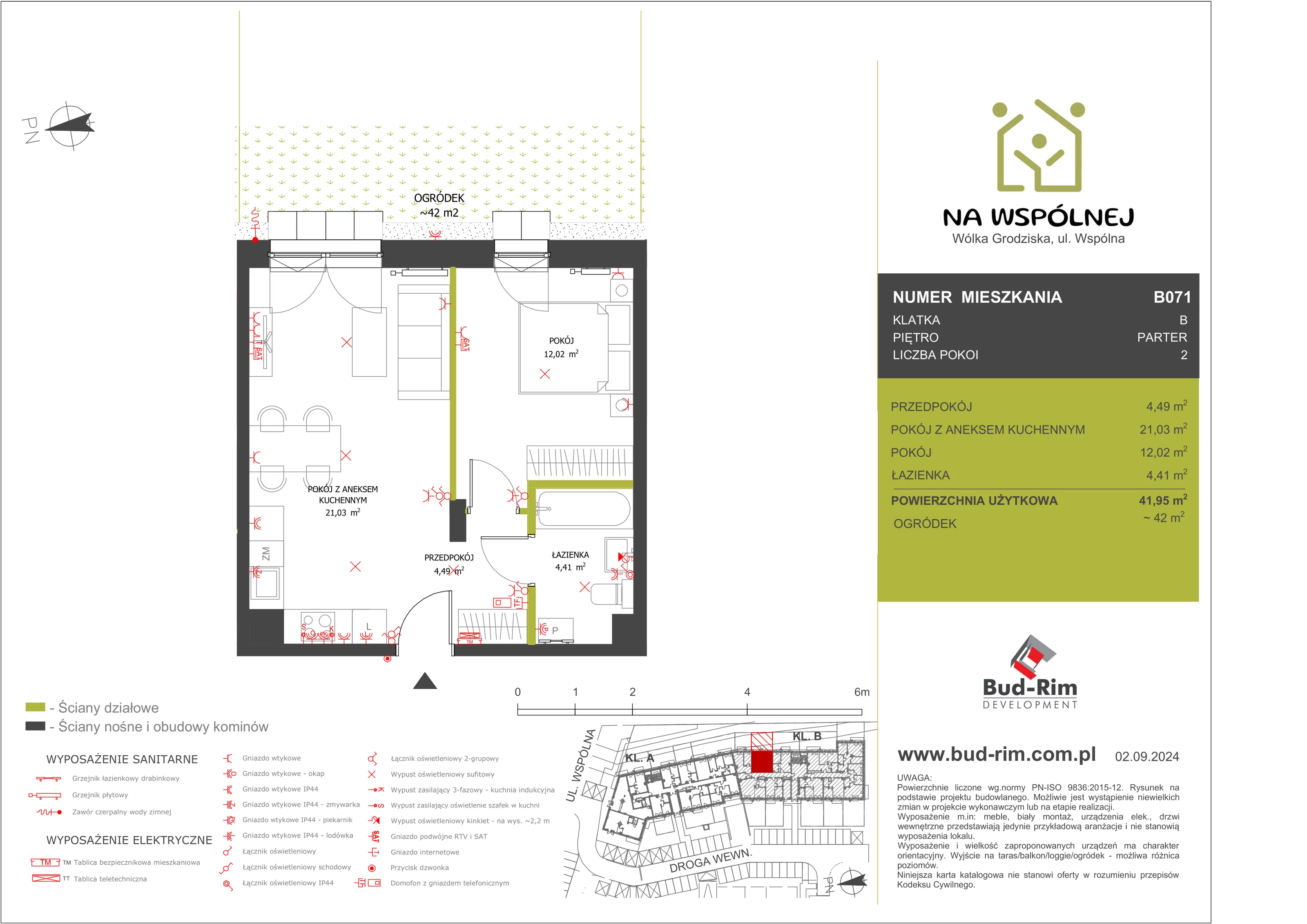 Mieszkanie 41,95 m², parter, oferta nr 71, Na Wspólnej, Wólka Grodziska, ul. Wspólna 5