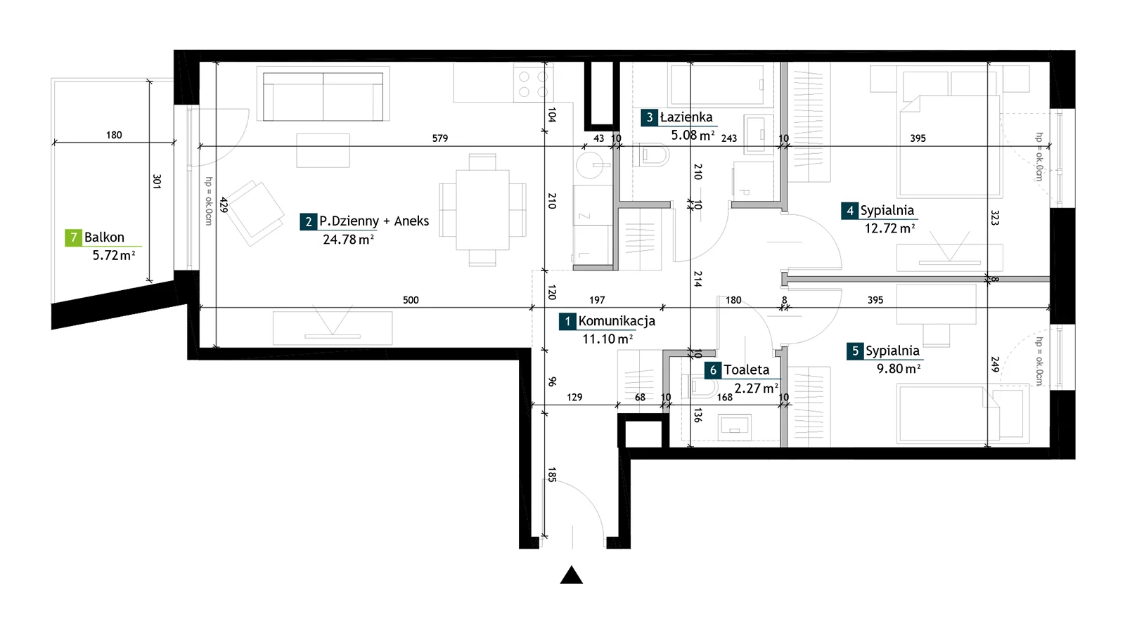 3 pokoje, mieszkanie 65,75 m², piętro 3, oferta nr AE0301, Viva Cité etap II, Warszawa, Bemowo, Chrzanów, ul. Podgrodzie